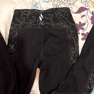 black floral leggings